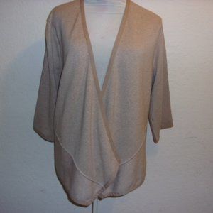 ALFANI TAUPE SHAWL TOP L